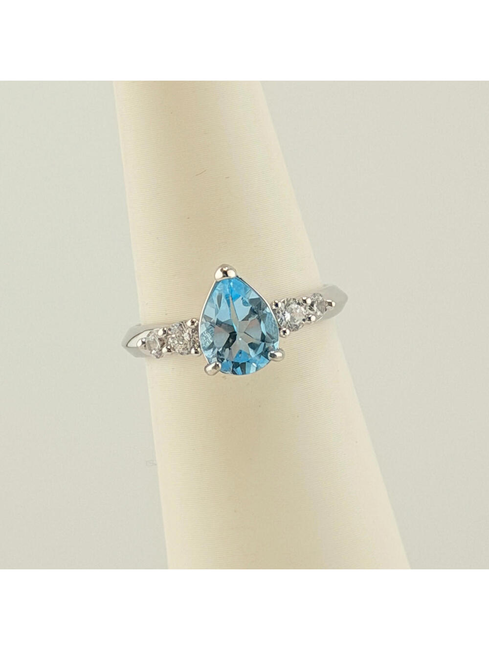 Bomb Party Ring Sz 8 "The Suzanna Ring" Genuine Blue Topaz RBP4507 RETRO